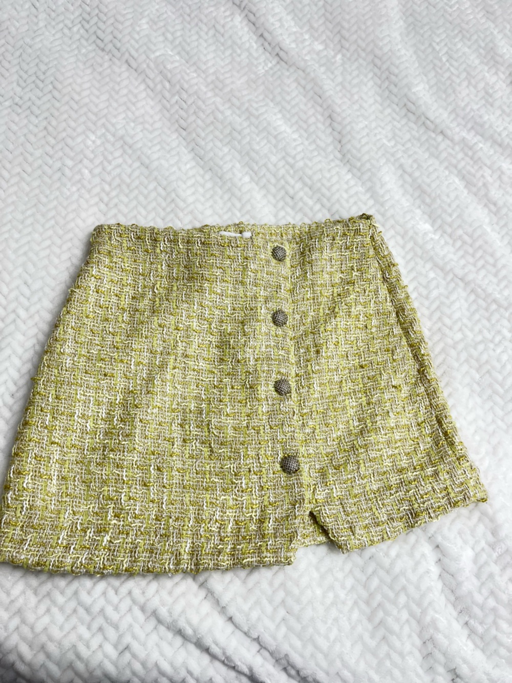 House of Harlow 1960 Margarita Lime Tweed skirt with Silver Buttons